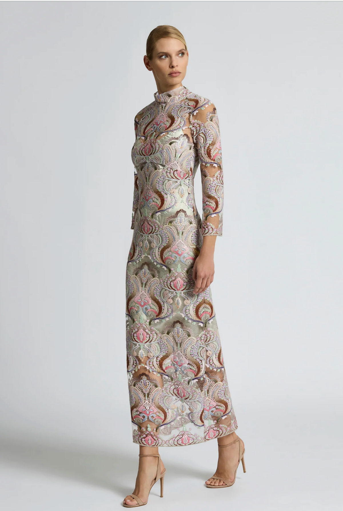 Moss & Spy Paloma Midi Dress - Sorbet/Nude