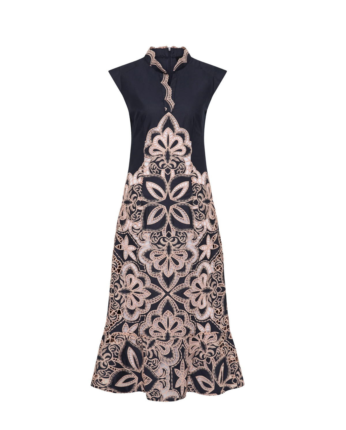 Moss & Spy Sierra Mid Dress - Navy/Blush