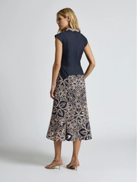 Moss & Spy Sierra Mid Dress - Navy/Blush