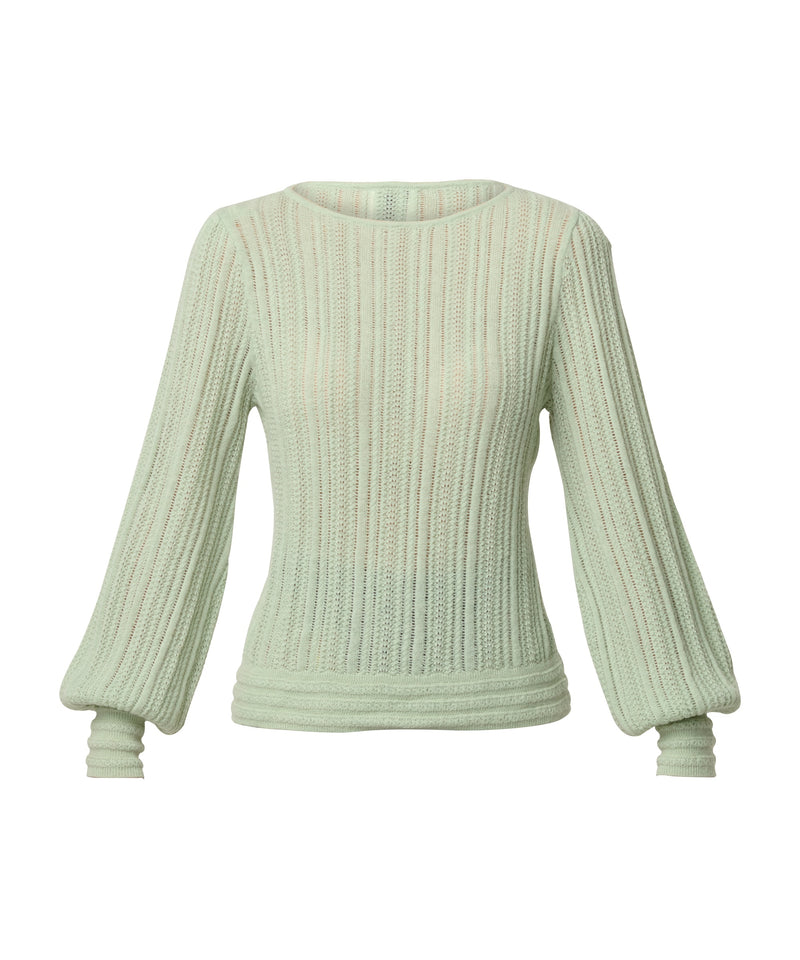 Once Was Solana Baby Alpaca Wool Blend Knit Top - Celadon