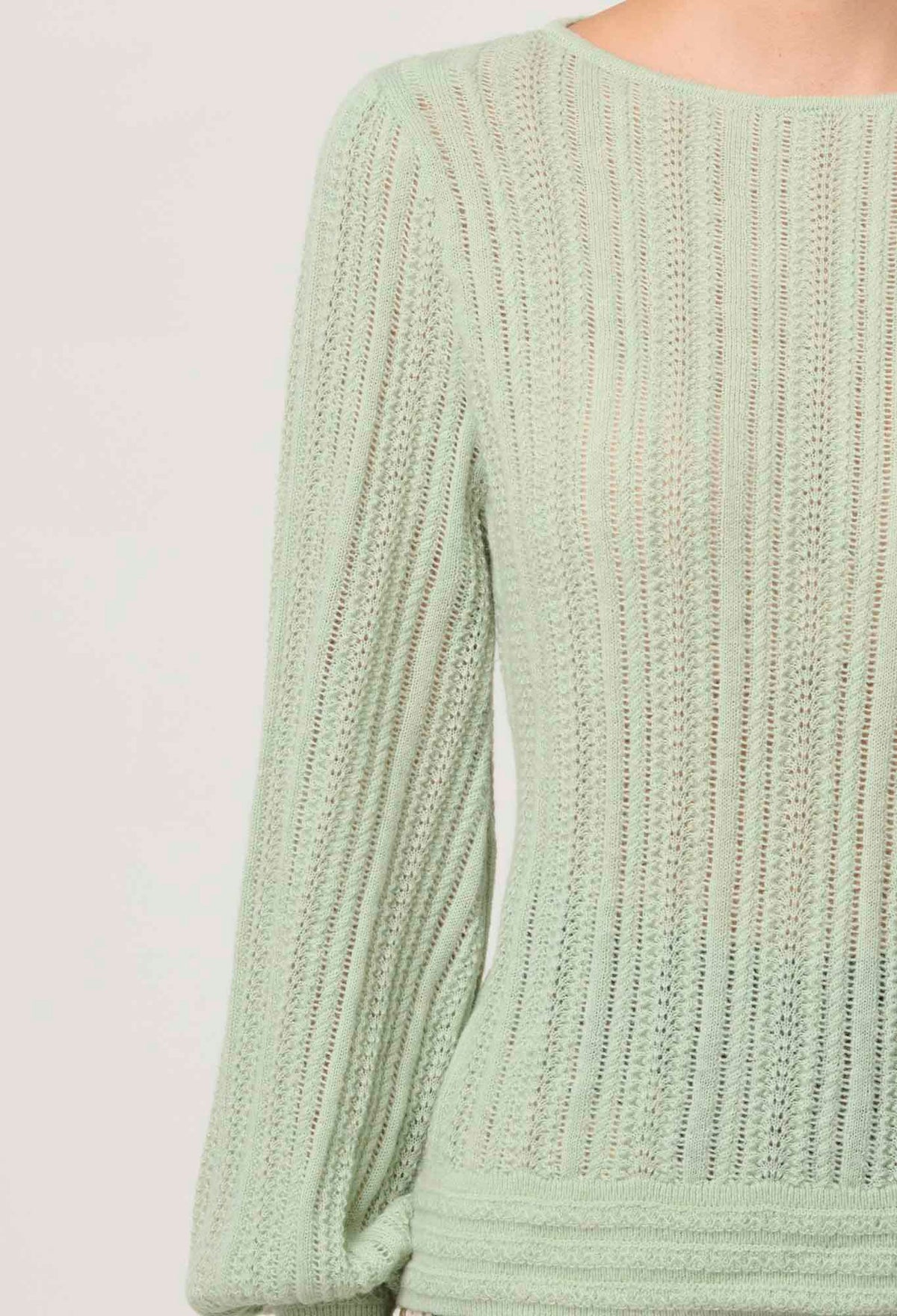 Once Was Solana Baby Alpaca Wool Blend Knit Top - Celadon