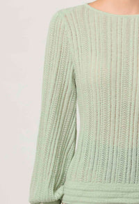 Once Was Solana Baby Alpaca Wool Blend Knit Top - Celadon