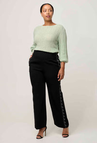 Once Was Solana Baby Alpaca Wool Blend Knit Top - Celadon