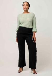 Once Was Solana Baby Alpaca Wool Blend Knit Top - Celadon