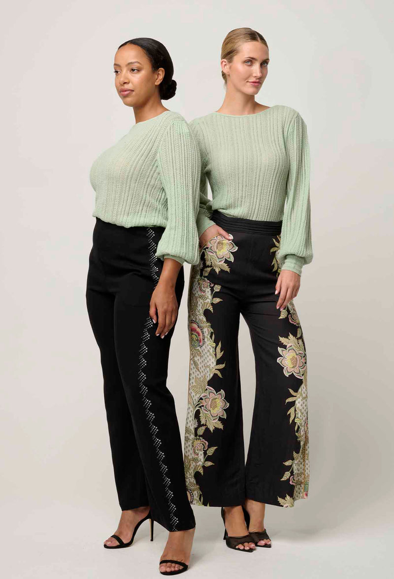 Once Was Solana Baby Alpaca Wool Blend Knit Top - Celadon