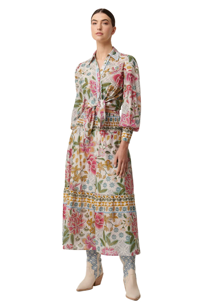 Once Was Wren Lace Trim  Shirt - Azelea Fields