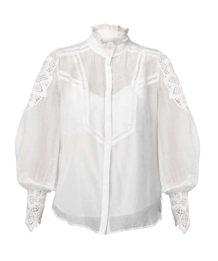 Once Was Sevilla Cotton Silk Shirt - Blanca