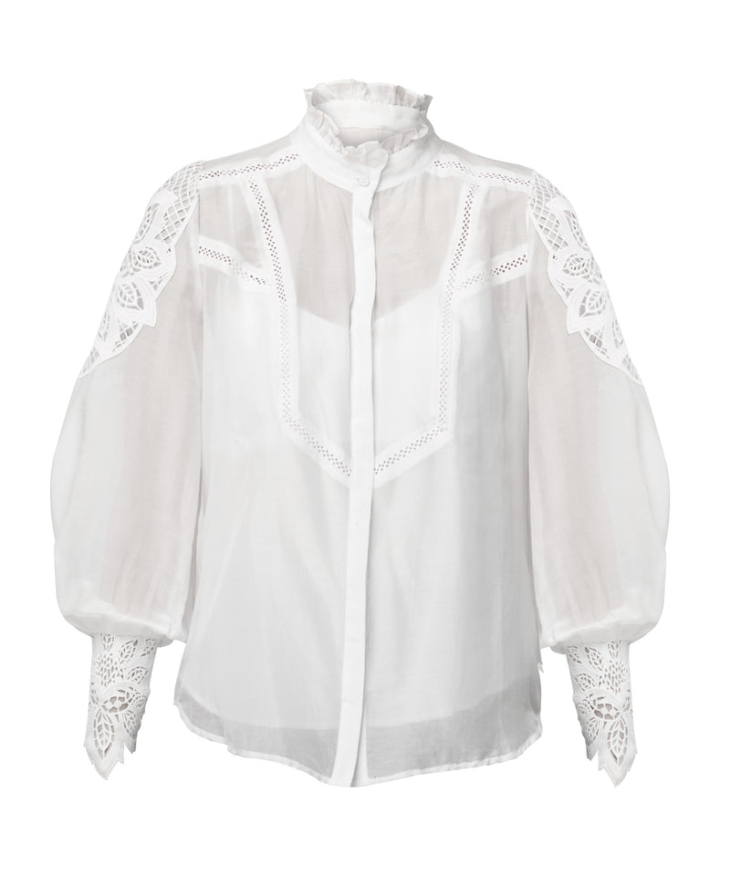 Once Was Sevilla Cotton Silk Shirt - Blanca