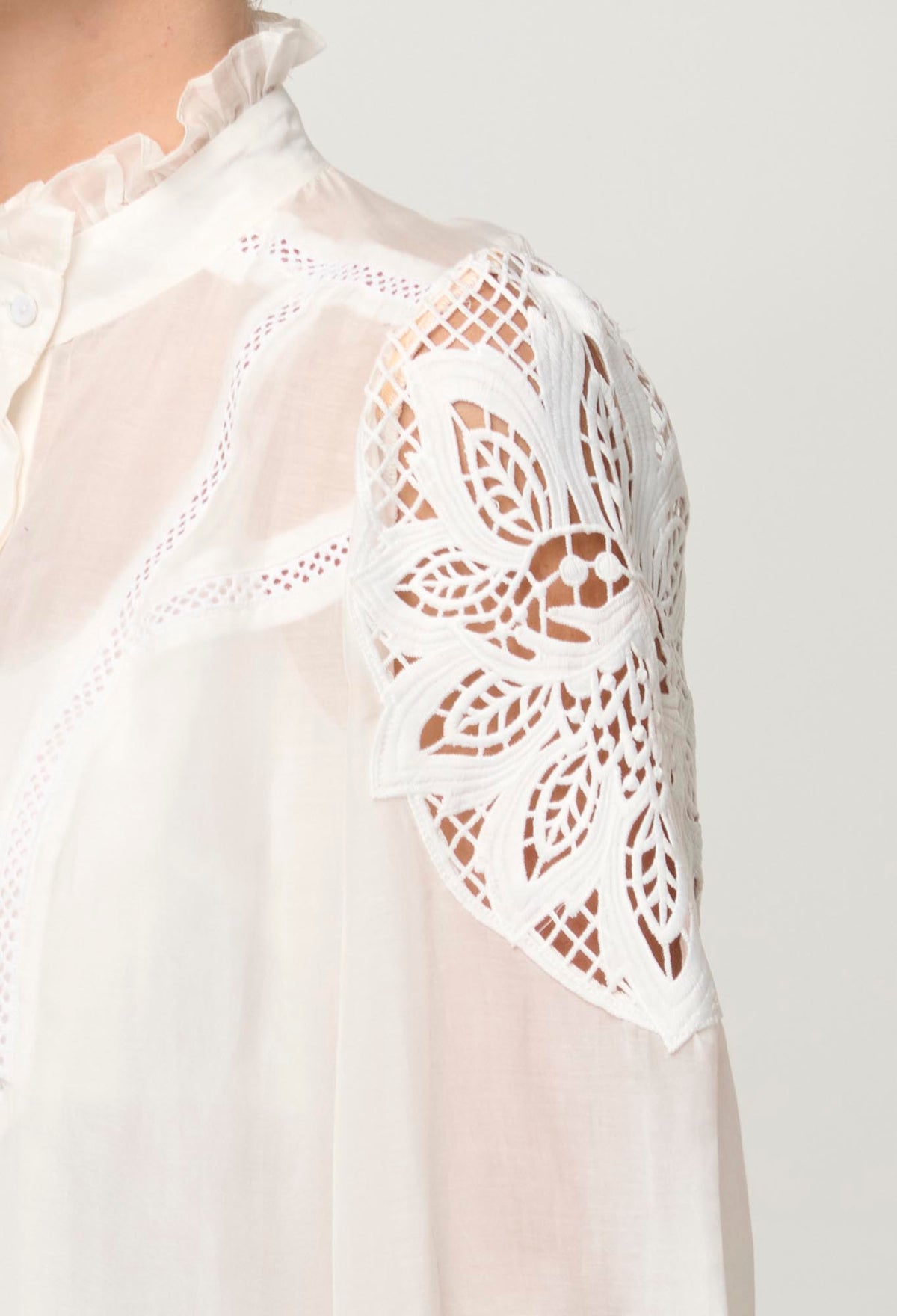 Once Was Sevilla Cotton Silk Shirt - Blanca