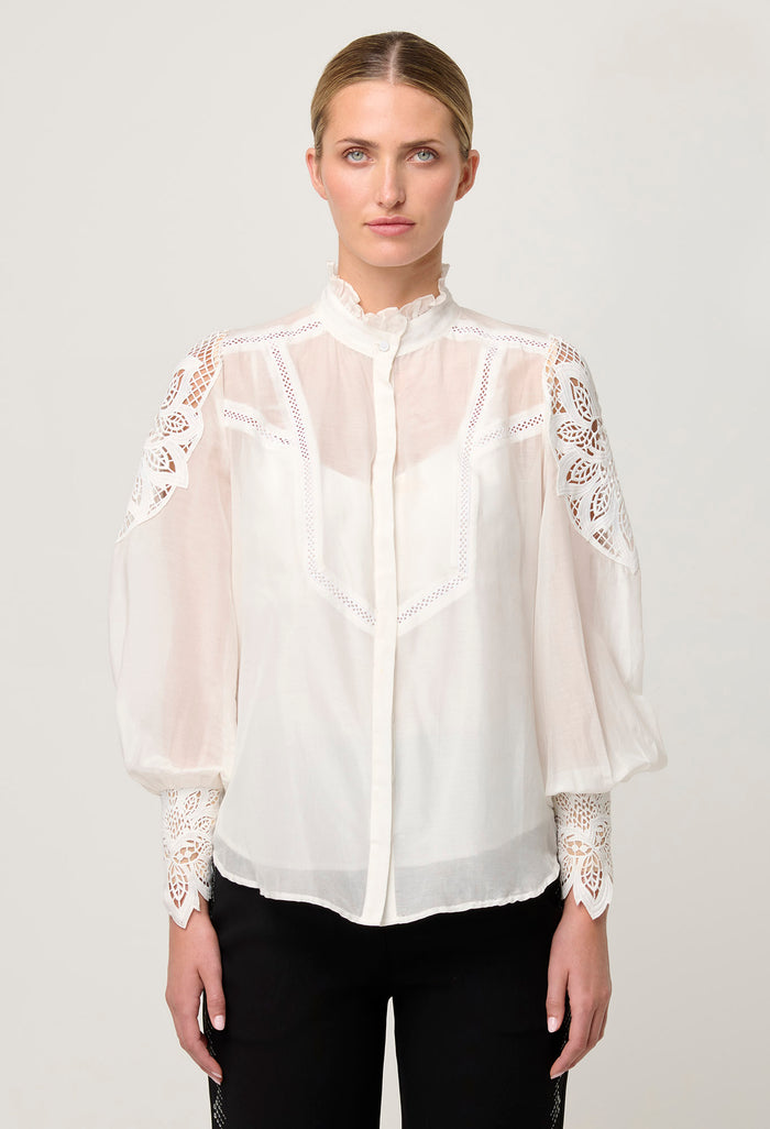 Once Was Sevilla Cotton Silk Shirt - Blanca