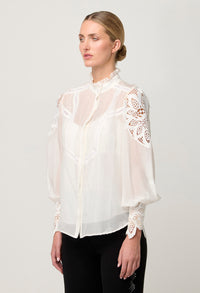 Once Was Sevilla Cotton Silk Shirt - Blanca