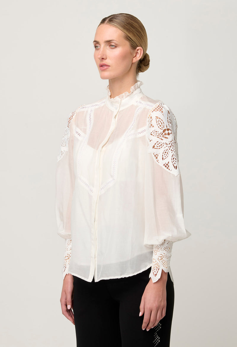 Once Was Sevilla Cotton Silk Shirt - Blanca
