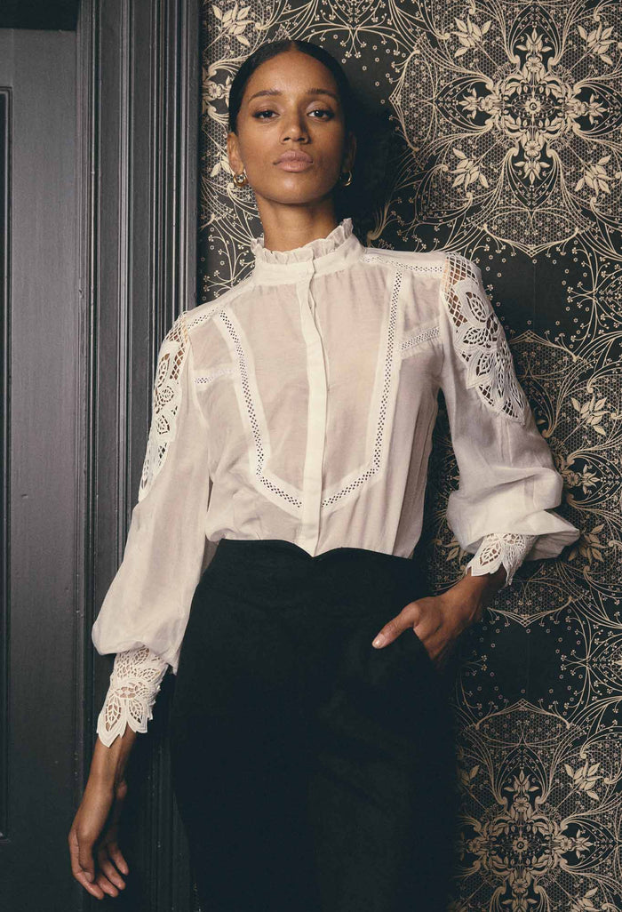 Once Was Sevilla Cotton Silk Shirt - Blanca