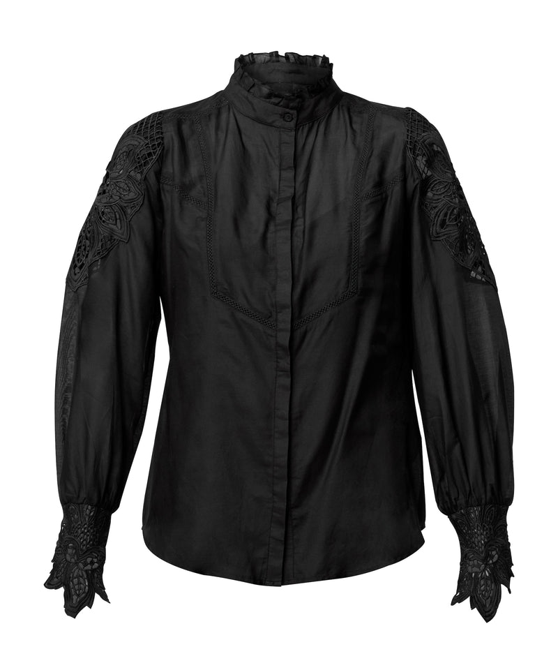 Once Was Sevilla Cotton Silk Shirt - Onyx