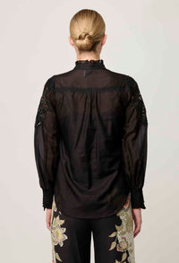 Once Was Sevilla Cotton Silk Shirt - Onyx