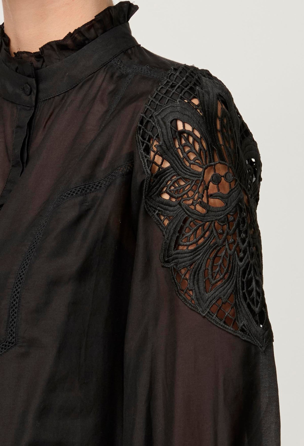 Once Was Sevilla Cotton Silk Shirt - Onyx