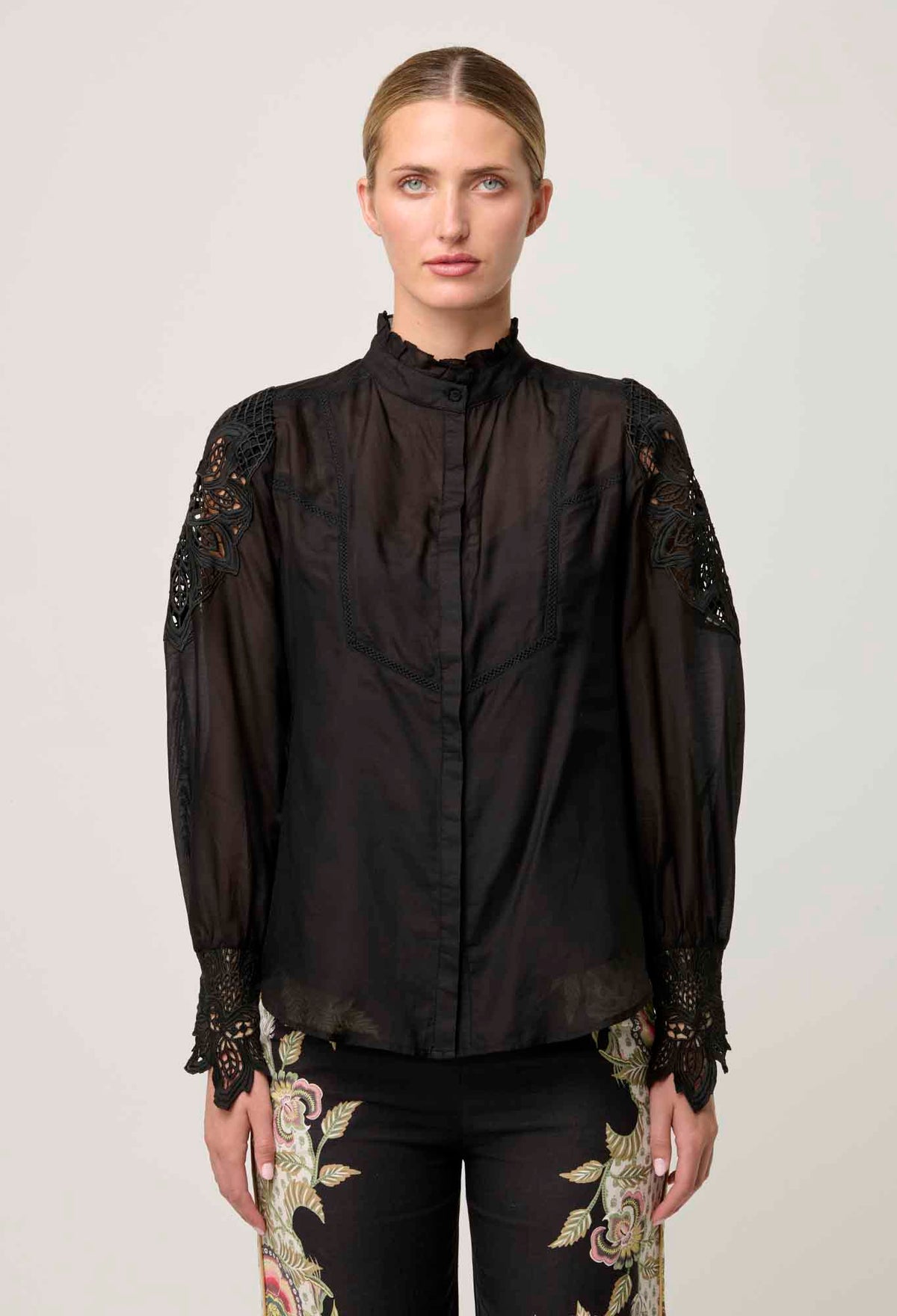 Once Was Sevilla Cotton Silk Shirt - Onyx