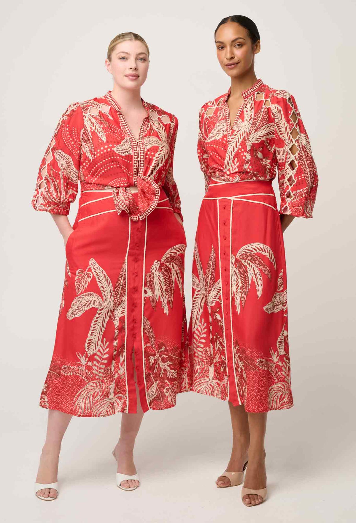 Once Was Audrey Placement Embroidered Blouse – Crimson Palms