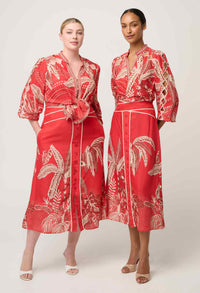 Once Was Audrey Placement Embroidered Blouse – Crimson Palms