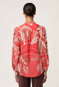 Once Was Audrey Placement Embroidered Blouse – Crimson Palms