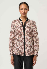 Once Was Harley Linen Rope Trim Detail Shirt - Russet Palm