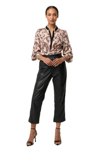 Once Was Harley Linen Rope Trim Detail Shirt - Russet Palm