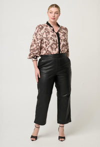 Once Was Harley Linen Rope Trim Detail Shirt - Russet Palm