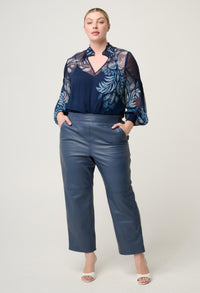 Once Was Colette Placement Print Shirred Collar Blouse - Moonlit Batik