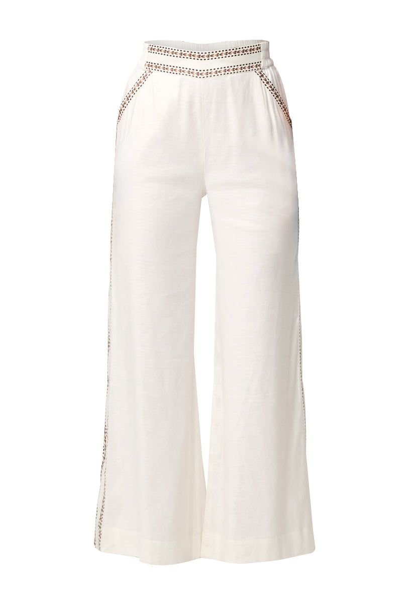 Once Was Zara Linen Viscose Pant in Ivory