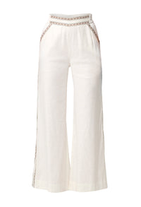 Once Was Zara Linen Viscose Pant in Ivory