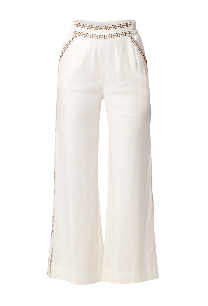 Once Was Zara Linen Viscose Pant in Ivory