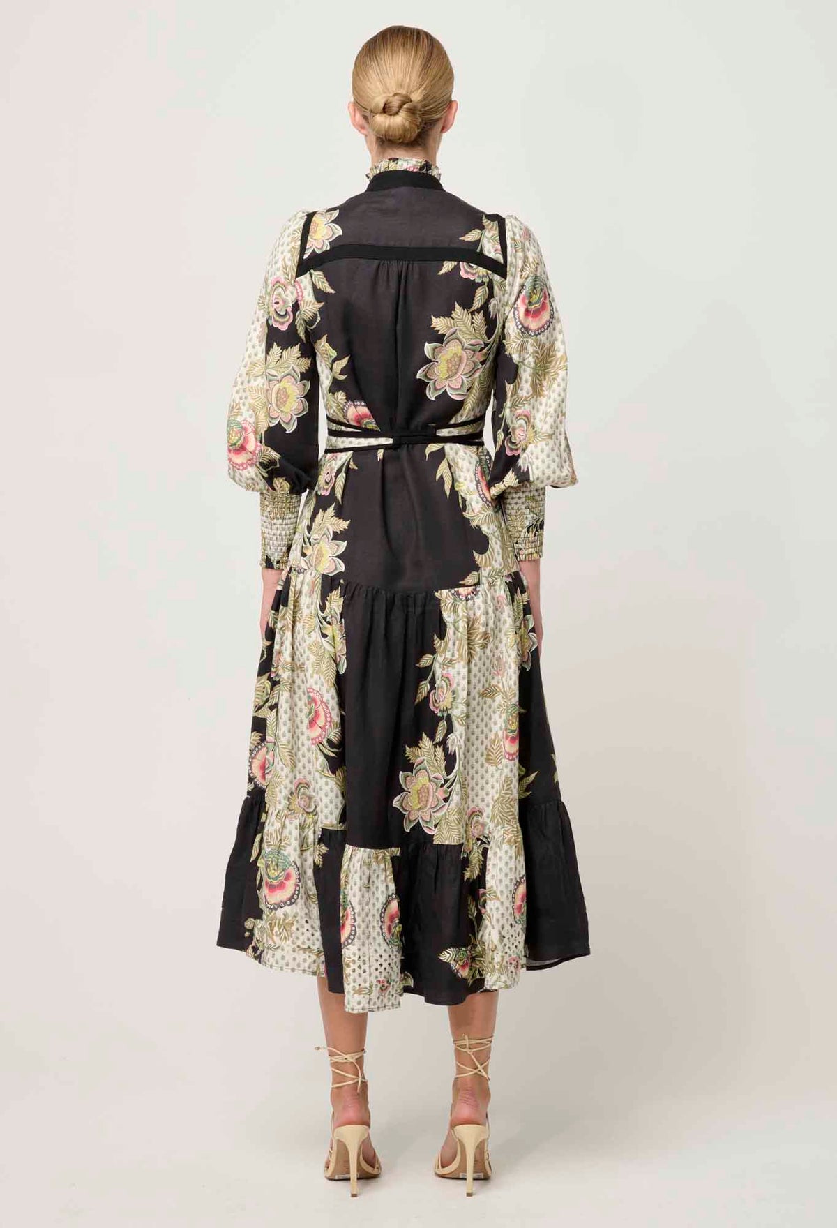 Once Was Espada Linen Viscose Maxi Dress in Mariposa Nero