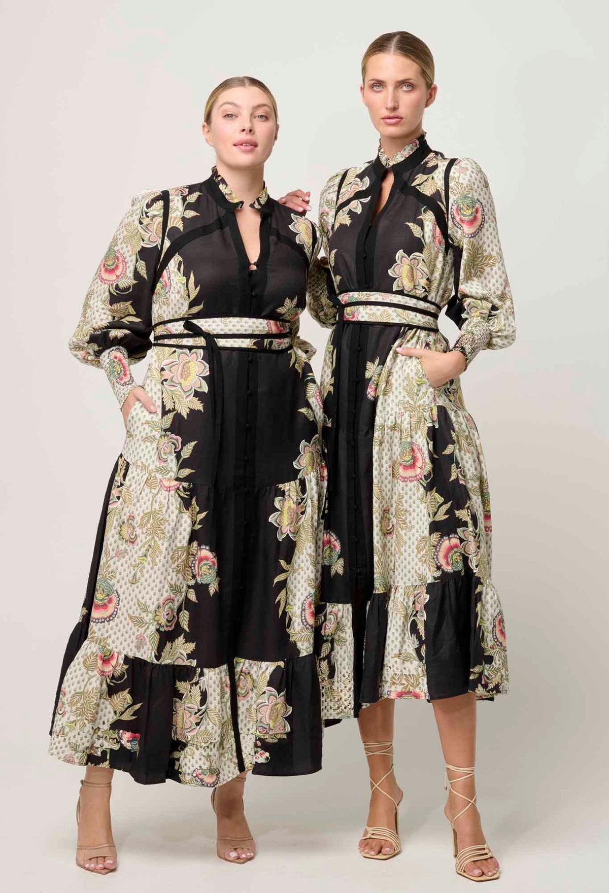 Once Was Espada Linen Viscose Maxi Dress in Mariposa Nero