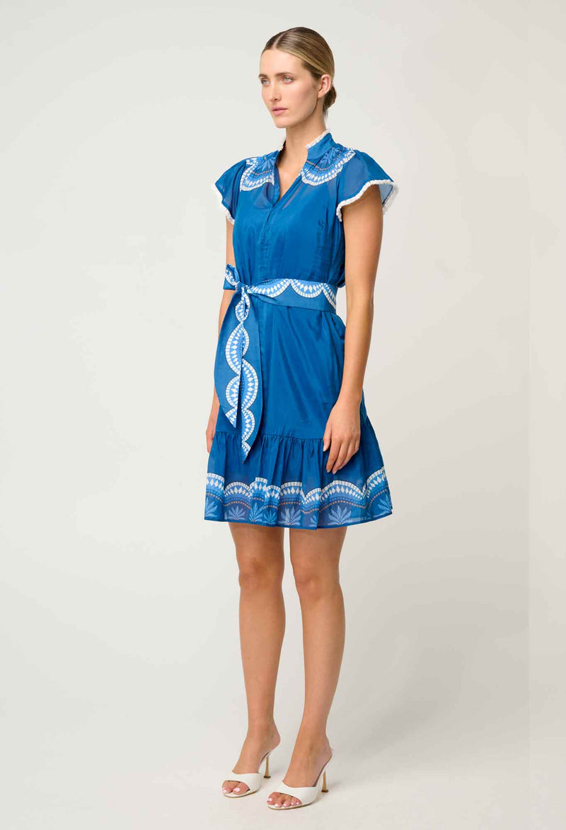 Once Was  Lilia Cotton Silk Dress - Topaz