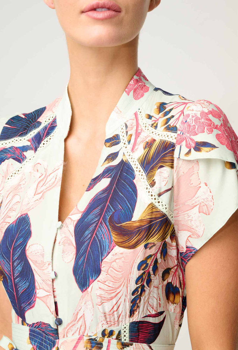 Once Was Maysa Viscose Dress in Oasis Flora
