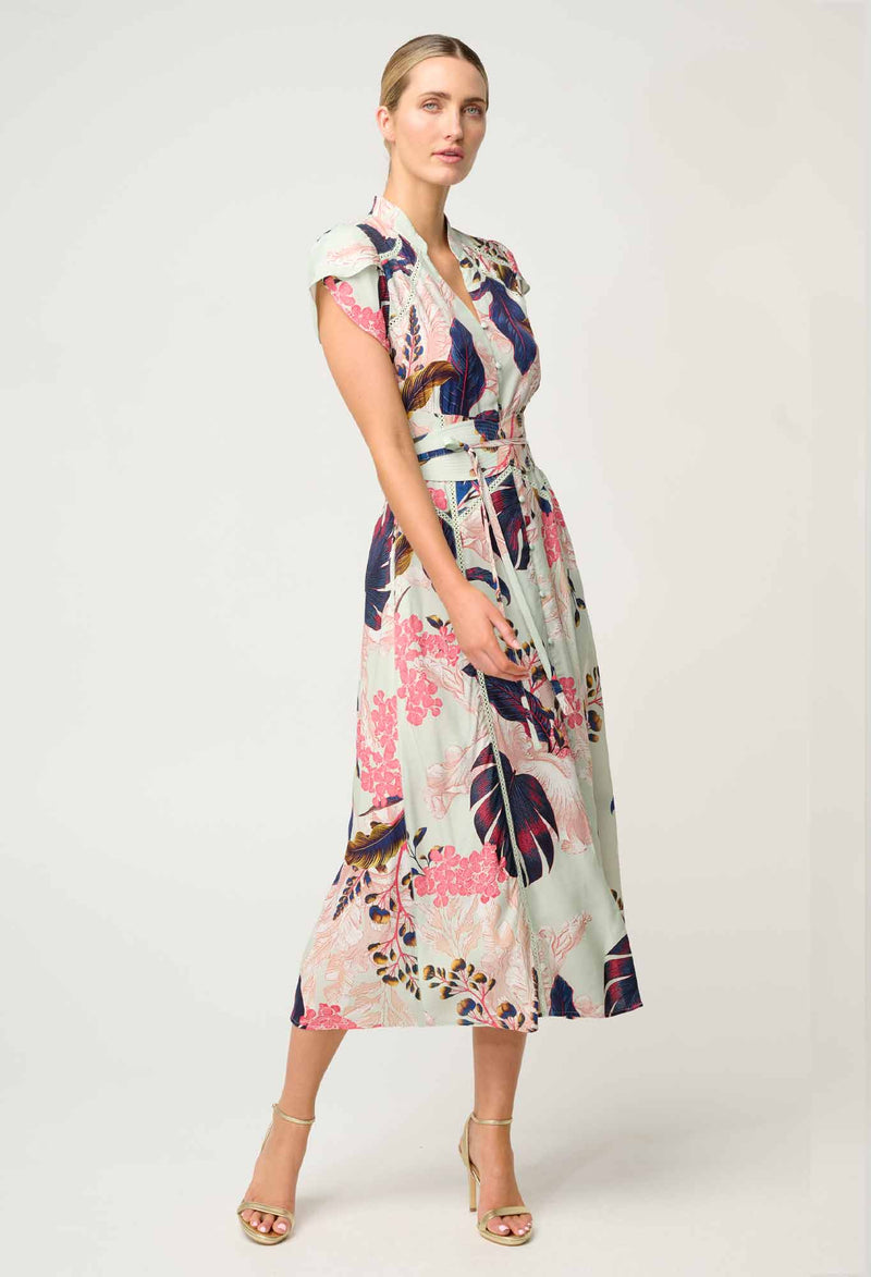 Once Was Maysa Viscose Dress in Oasis Flora