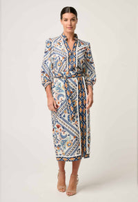 Once Was Alexis Linen Viscose Contrast Trim Fringe Shirt - Petinos Floros