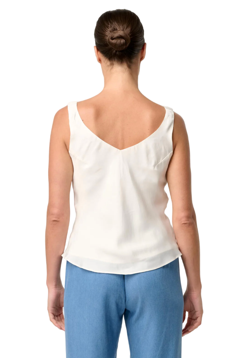 Once Was Delray Reversible Cupro Cowl & V Neck Cami - Ivory
