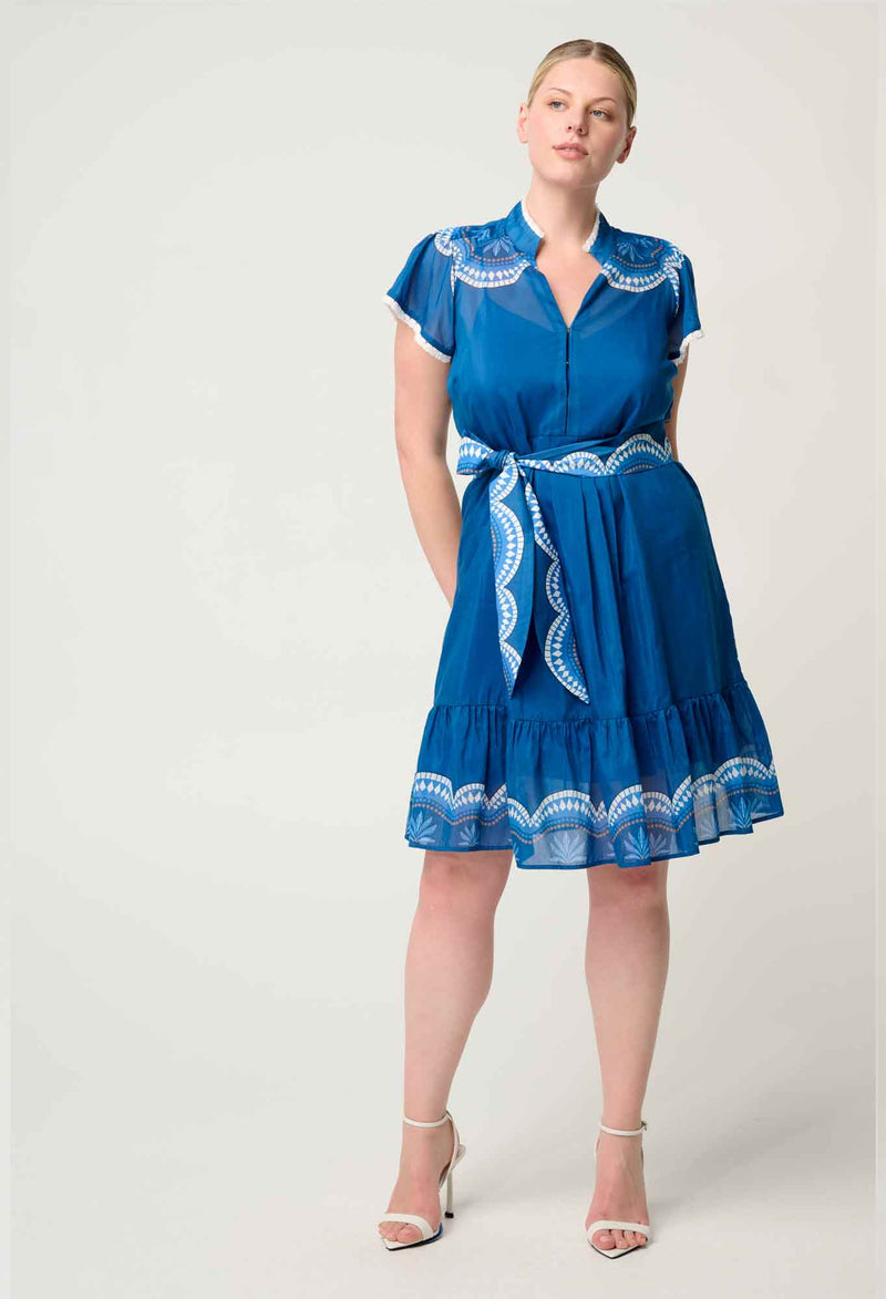 Once Was  Lilia Cotton Silk Dress - Topaz