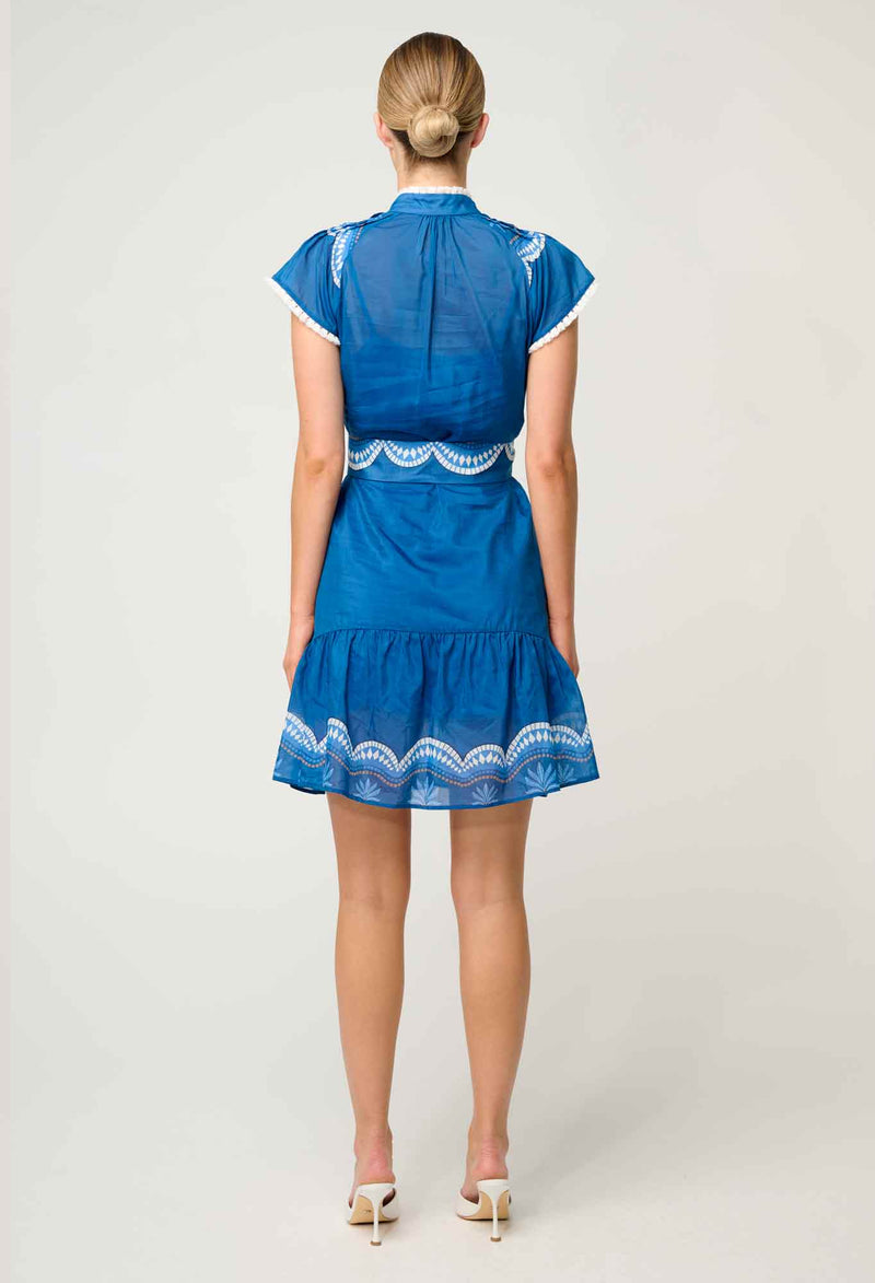 Once Was  Lilia Cotton Silk Dress - Topaz