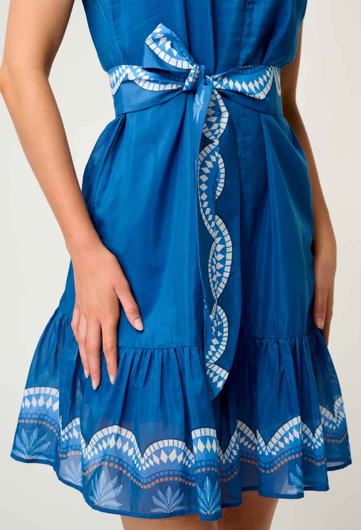 Once Was  Lilia Cotton Silk Dress - Topaz