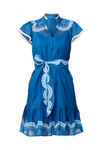 Once Was  Lilia Cotton Silk Dress - Topaz