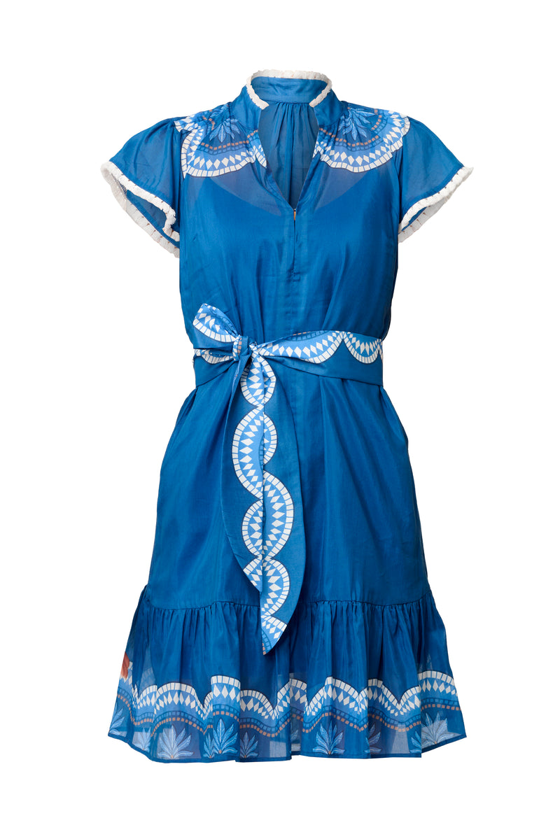 Once Was  Lilia Cotton Silk Dress - Topaz