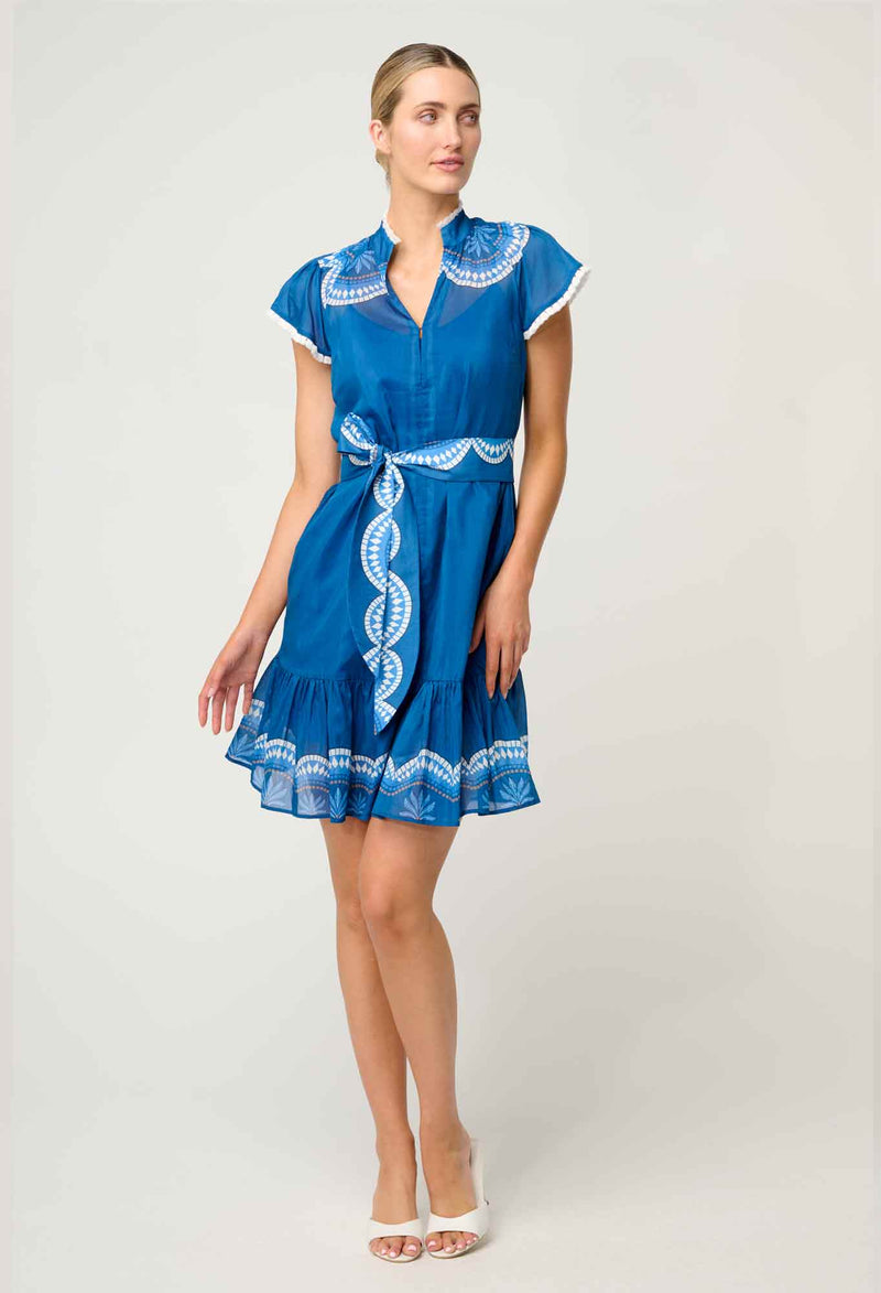 Once Was  Lilia Cotton Silk Dress - Topaz