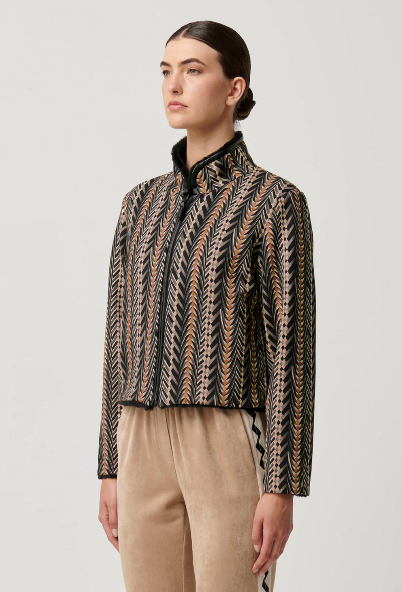 Once Was Rylie Reversible Jacket - Black/Bromegrass