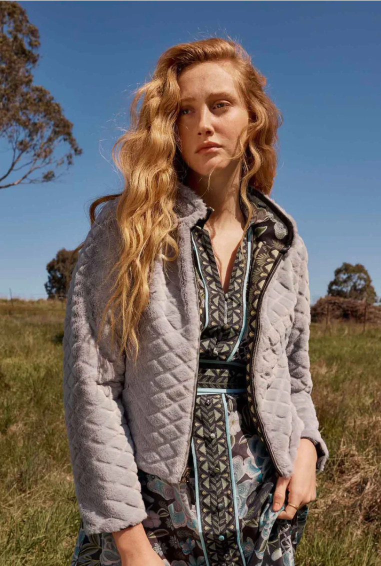 Once Was Rylie Reversible Jacket - Dalia Fields/Grey