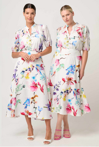 Once Was Thalia Lace Splice Cotton Slub Shirt - Plume Blossom