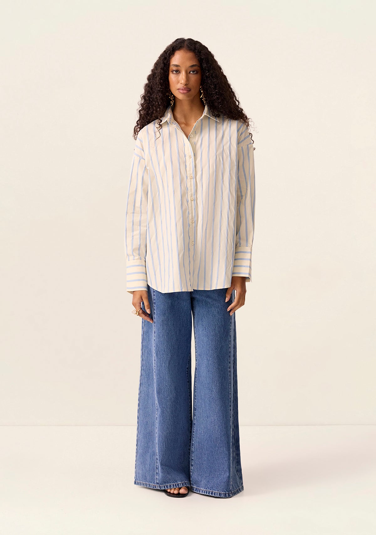 Mos The Label Everly Oversize Shirt - Blue Stripes