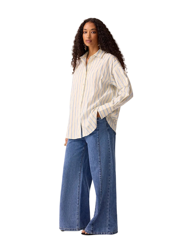Mos The Label Everly Oversize Shirt - Blue Stripes