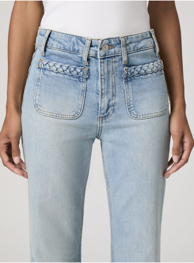 Paige Sofia With Braided Patch Pockets, Outseam Split & Raw Hem - Montebello